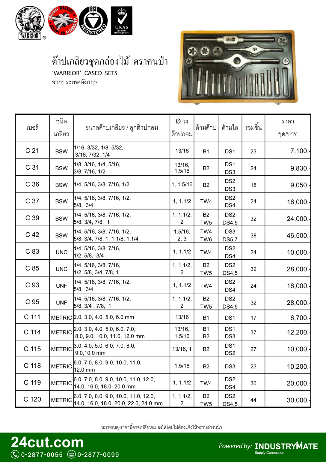 ต๊าปชุด ตราคนป่า (Taps Set ยี่ห้อ WARRIOR)
