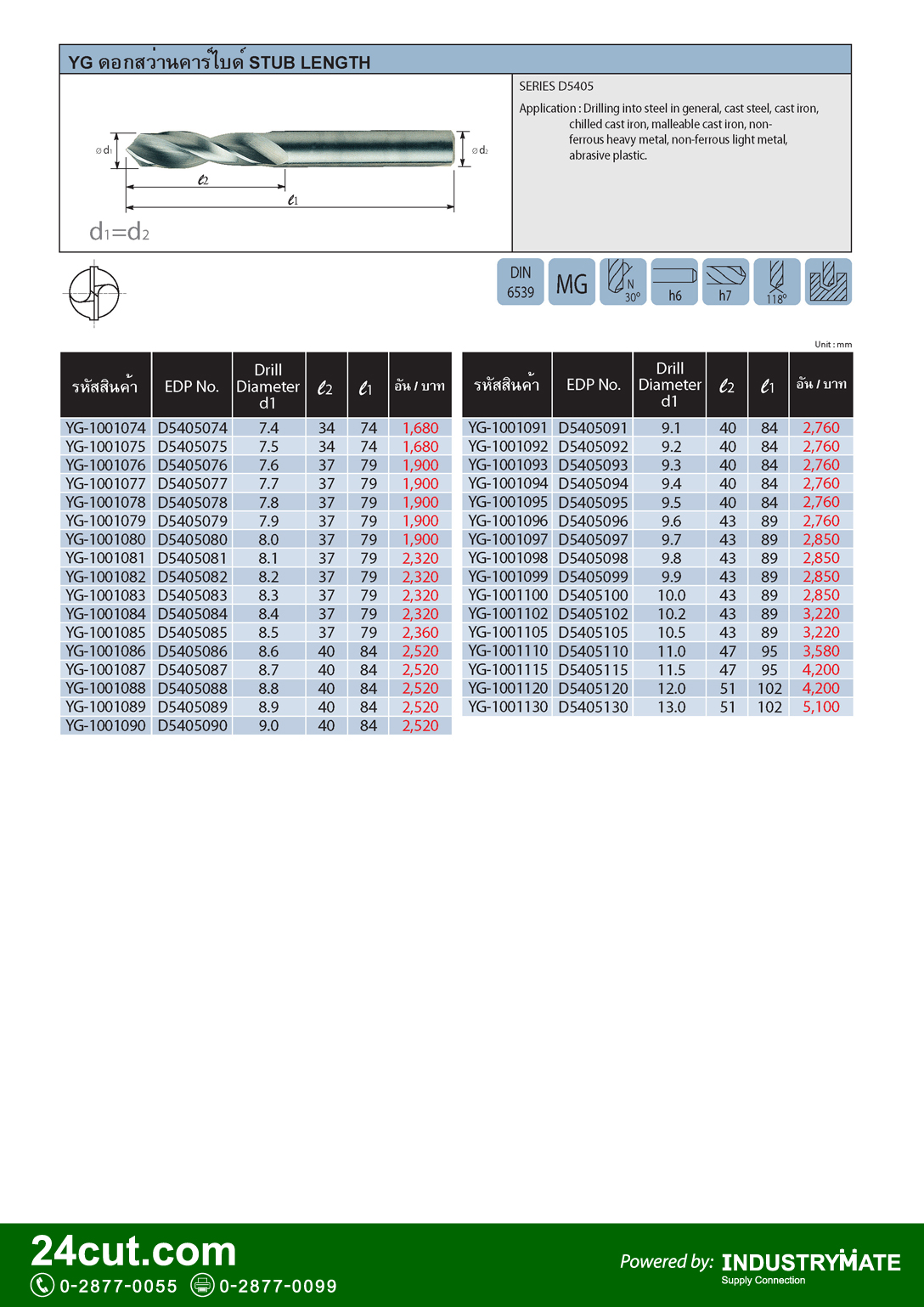 ดอกสว่านคาร์ไบด์ ยี่ห้อ YG